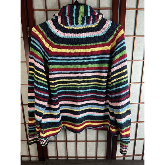 Liz Claiborne button-up cardigan with multi-color horizontal stripes - Picture 5 of 8
